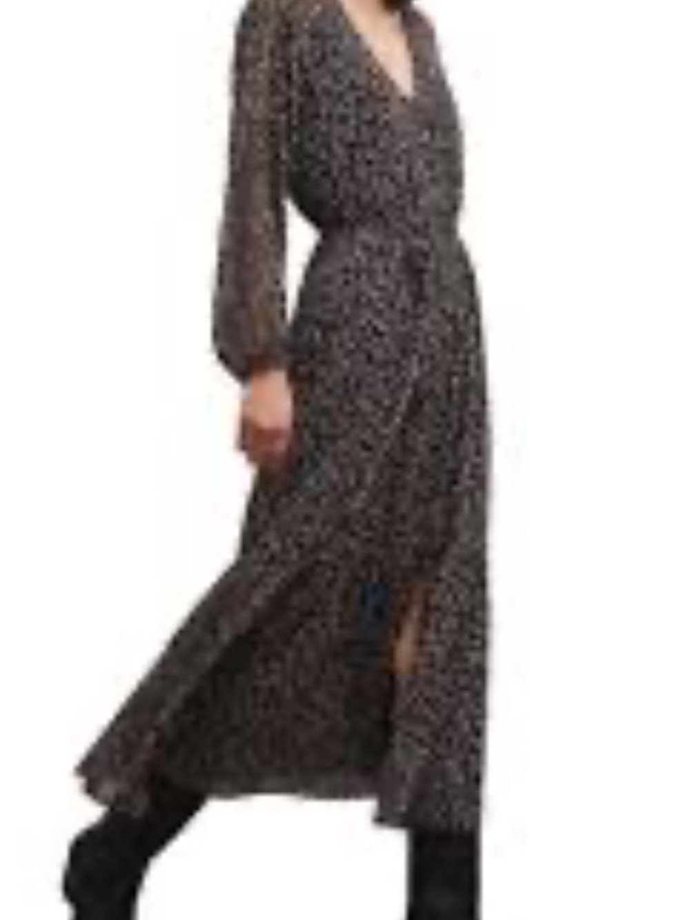 Z Supply Black Floral V-Neck Maxi Dress